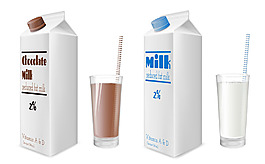 牛奶和牛奶包装盒图片