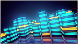 无缝循环动感立方柱形图动态视频背景