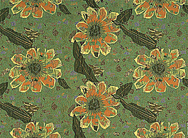 青色花朵布纹壁纸