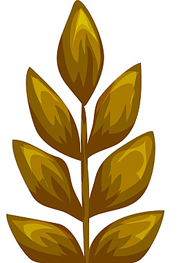 金色树枝卡通植物矢量素材