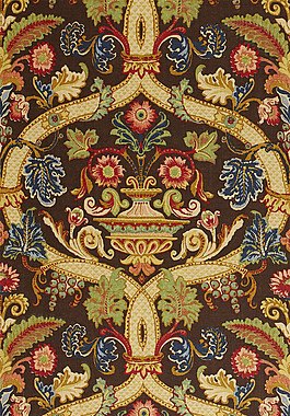 金色树枝花纹布艺壁纸图片