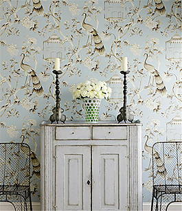 简约时尚花朵布艺壁纸图片