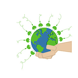 蓝色圆球双手元素