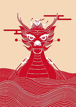 龙舟创意宣传海报矢量设计素材