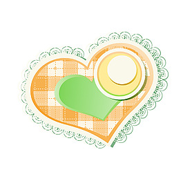 简约彩色格子心形元素