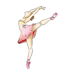 手绘芭蕾舞蹈元素