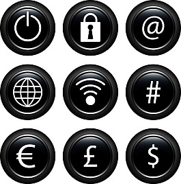 卡通互联网元素黑色图标