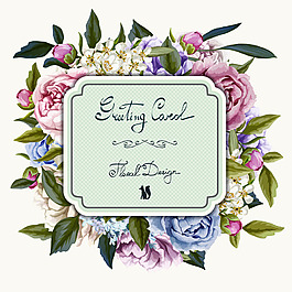 唯美玫瑰花婚庆卡片邀请函矢量素材