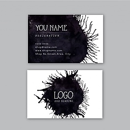 黑色水彩设计名片