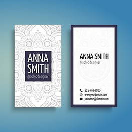 白色企业名片，民族风格