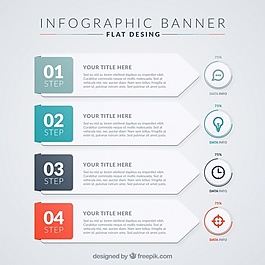 随着现代信息图表横幅扁平封装