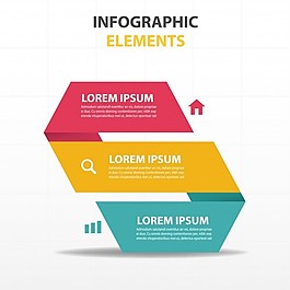 一个3色的丝带infograph