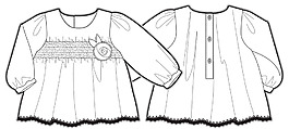 娃娃衣3-5岁小宝宝服装设计线稿矢量素材