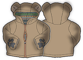 可爱动物彩色婴儿服装设计矢量素材