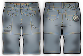 灰色休闲裤婴儿服装设计矢量素材