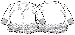 花边3-5岁小宝宝服装设计线稿矢量素材