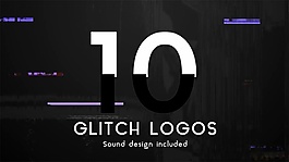 10个电视雪花信号损坏Logo动画视频