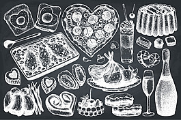 手绘美食的食品