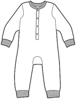 连体衣小宝宝服装设计草稿线条矢量素材