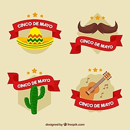cinco de mayo用红丝带大标签