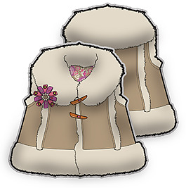 毛绒绒无袖外套小女孩服装设计秋冬彩色