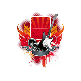 手绘音乐吉他元素