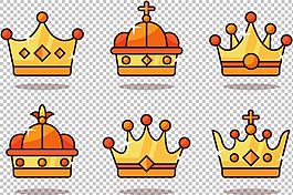 卡通风格皇冠图标免抠png透明图层素材