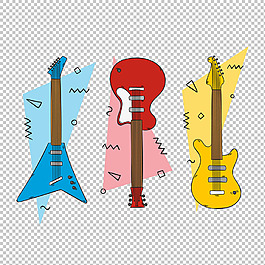 卡通风格吉他插图免抠png透明图层素材