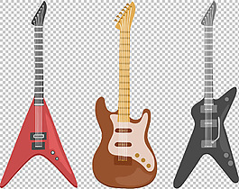 手绘卡通吉他插图免抠png透明图层素材