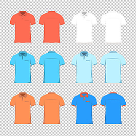 6种T恤衫模板免抠png透明图层素材