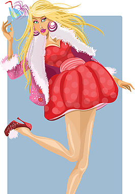 卡通人物女性素材设计