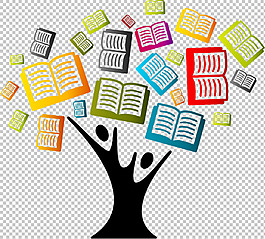 抽象书本大树图形免抠png透明图层素材