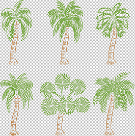 椰子树棕榈树免抠png透明图层素材