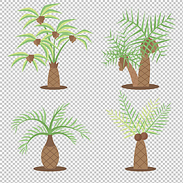 棕榈树椰子树免抠png透明图层素材