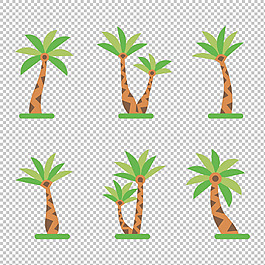 手绘棕榈树免抠png透明图层素材