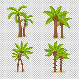 棕榈树椰子树免抠透明图层png素材