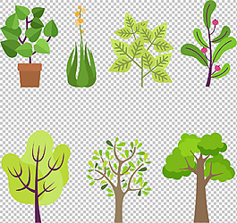 卡通风格树木免抠png透明图层素材