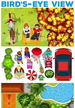 公园里的人物插画