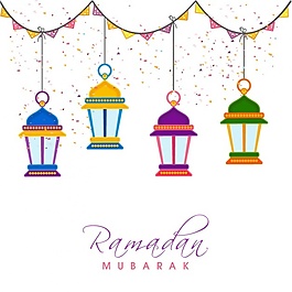 伟大的背景与灯笼挂斋月穆巴拉克