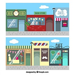 丰富多彩的店铺门面