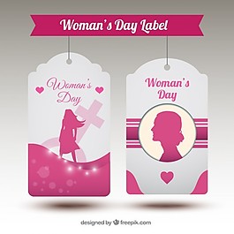 妇女日粉红标签