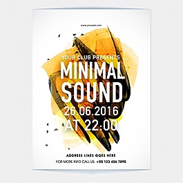 黑色和橙色污点派对传单