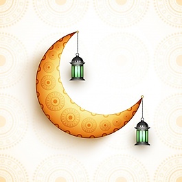 背景与观赏月亮和灯笼