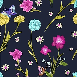 黑色背景花卉设计