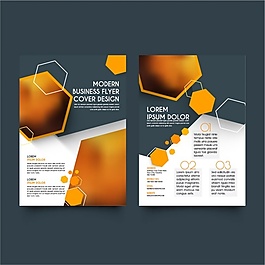 橙色六边形商业传单