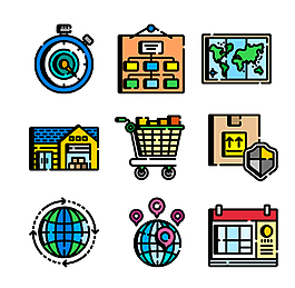 手绘快递运输图标