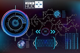 柱状图圆形数据图表矢量素材