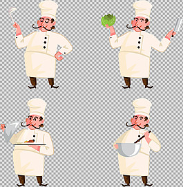 卡通厨师人物插图免抠png透明图层素材