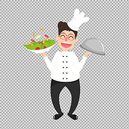 创意厨师人物插图免抠png透明图层素材
