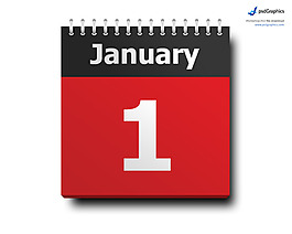 1 月 1 日的日历图标